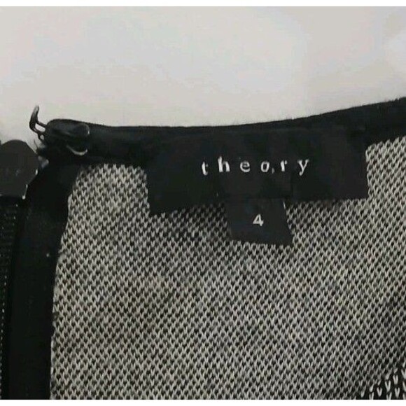 Theory Nikay D Kenmore‎ Gray Tweed Jersey Knit Fit & Flare Mini Dress Size 4 - Picture 7 of 7